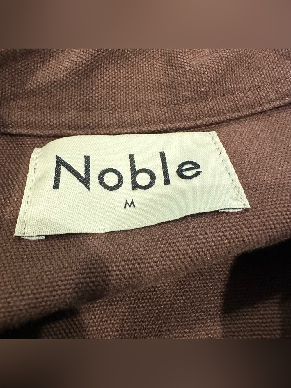 Noble Utility Dress in Chocolate Brown Zip Front; Organic Size Medium - Picture 4 of 8